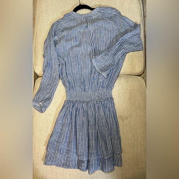 Rails Jasmine Smocked Mini Dress in Parisian Blue/White Stripe Size S - Picture 3 of 3
